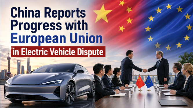 चीन ने यूरोपीय संघ के साथ इलेक्ट्रिक वाहन विवाद में प्रगति की सूचना दी